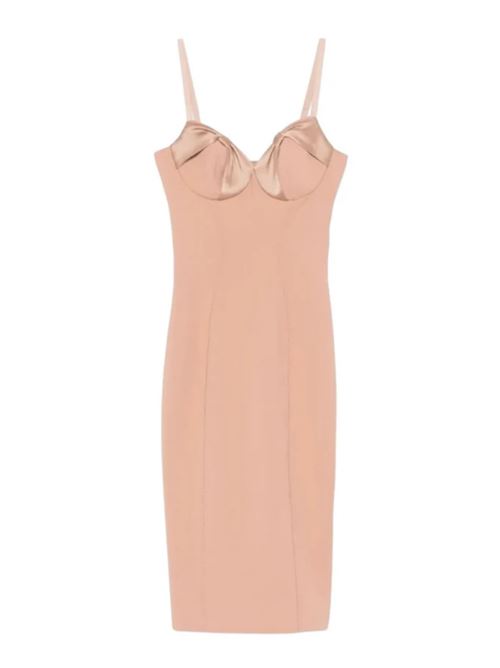 DRESS WITH SATIN BOWS ELISABETTA FRANCHI | AB70251E2283 nudo